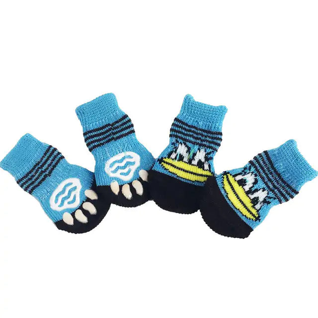 4Pcs Set Knitted Pet Socks